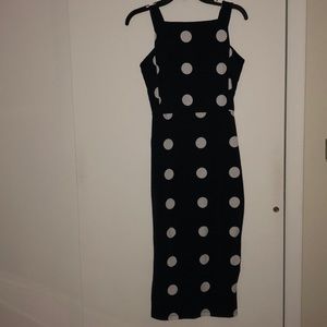 Navy Blue Polka Dot Dress